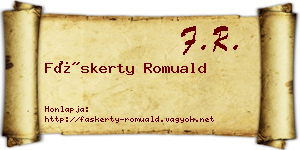 Fáskerty Romuald névjegykártya